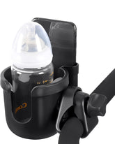 Generic universal stroller cup holder with 360 rotation keeps drinks easily reachable.
