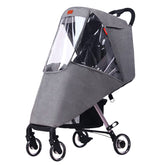 Generic universal stroller rain cover front view with clear window for easy baby visibility.