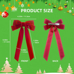 Generic Velvet Bows Clip Green side view demonstrates secure hold with comfy velvet