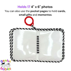 Genius Baby Toys photo book with mirror interior, encourages self-viewing and exploration.