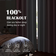 Geomoroccan total blackout curtains block exterior light for privacy and rest.