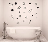 GESTYZ 90 large bubble wall decal for nursery creates playful ambience.