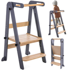 Gewitt foldable toddler stool setup for easy counter access and independent tasks