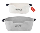 Geyecete dog toy basket set in 2-piece cotton rope for tidy toy storage