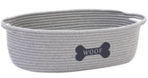 Geyecete Weave Rope Basket gray close-up weave texture, stylish storage.