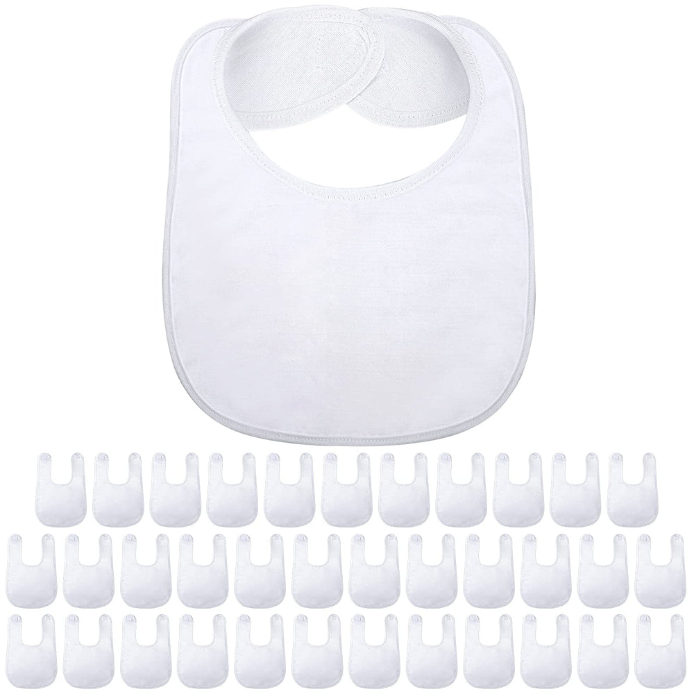 Geyoga 36pcs sublimation baby bibs front view showing canvas for custom designs