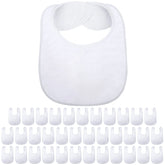 Geyoga 36pcs sublimation baby bibs front view showing canvas for custom designs