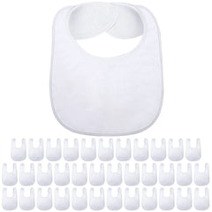 Geyoga 36pcs sublimation baby bibs front view showing canvas for custom designs