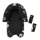 GFU baby car-seat head support in floral pink design for gentle neck stability