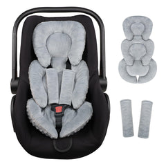 GFU infant car seat insert provides head and body support for secure travel.