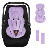 GFU infant car seat insert head and body support in purple for travel comfort
