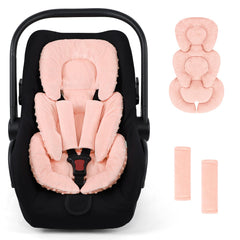 GFU infant stroller mat orange front view shows cushioned support during stroller rides.
