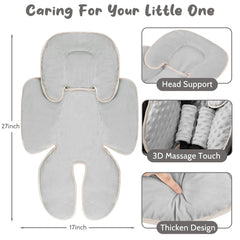 GFU padded cushion fits car seats, swings, and strollers for versatile comfort.