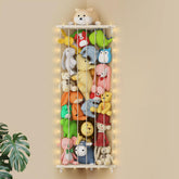 GGUO corner storage net with adjustable height for plushies in a kid's room
