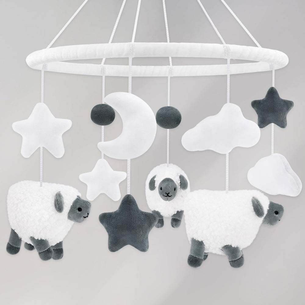 Gicoherero sheep baby crib mobile with stars to captivate visual attention.
