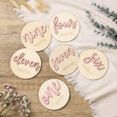 Giftacity milestone disc 1 month pink for adorable baby photos and memory keeping