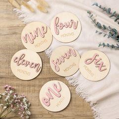Giftacity milestone disc 1 month pink for adorable baby photos and memory keeping