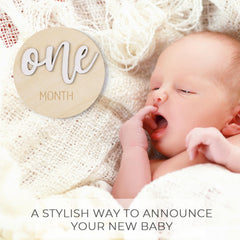 Giftacity milestone month 2 disc, double-sided 3D engraving for capturing growth moments.