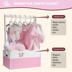 GiftAmaz dual-function baby crate with hanging rack for storage and display