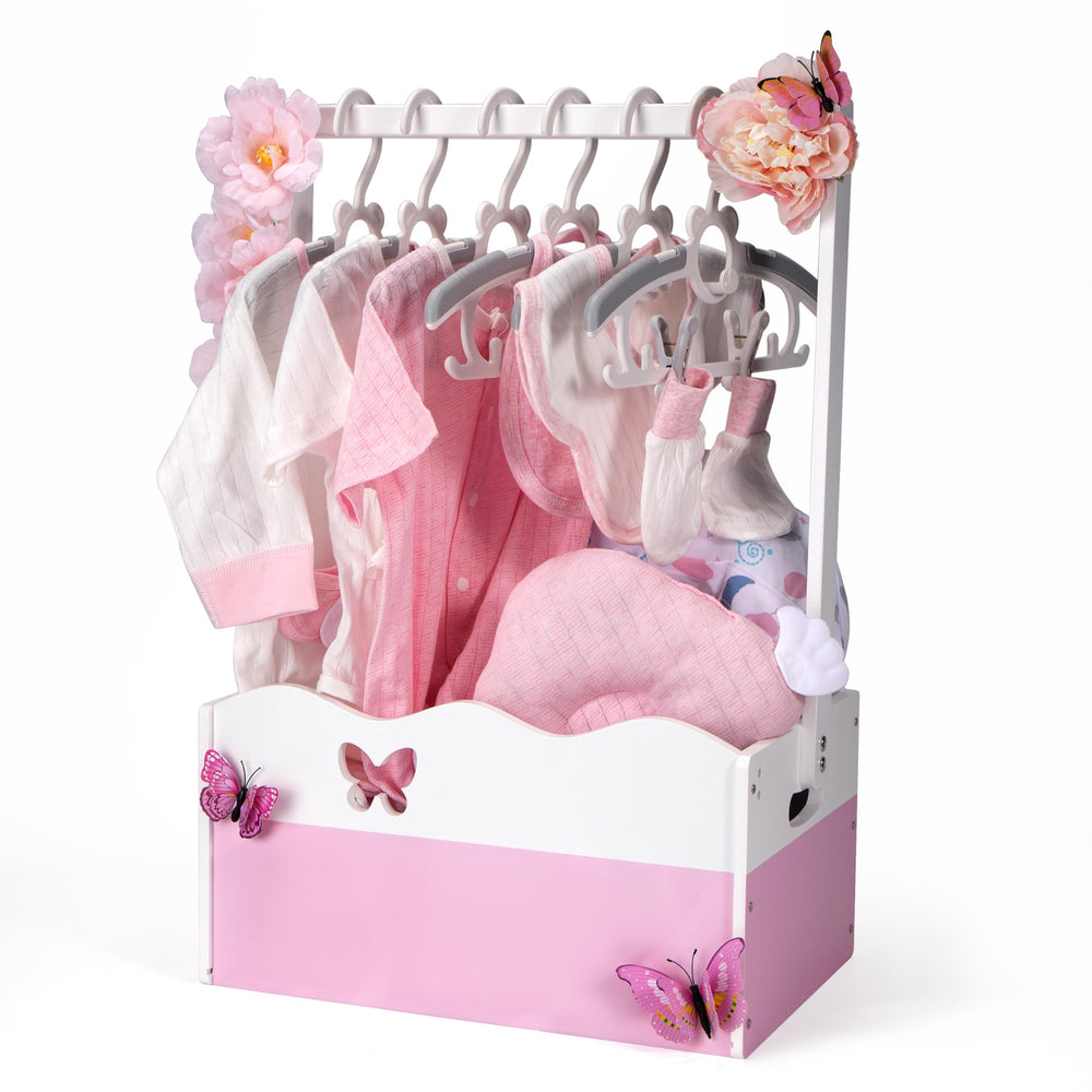 GiftAmaz pink wooden baby shower crate closet, ideal for elegant gift presentation