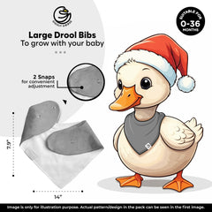 Giggly Goose bandana bib with adjustable snaps for growing babies.