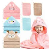 GINUMWA pink tiger hooded towel for warm bath time