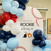 GIOGUK Our Little Rookie is Turning One backdrop banner is ideal for memorable first birthday photos.