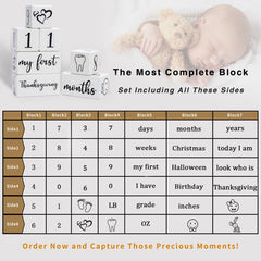 GIRVEM blocks with number pieces ideal for tracking age progress over months
