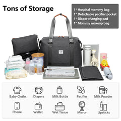 GITIBAB diaper bag pocket layout with insulated pockets for bottles and temperature control