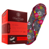GladRags Day Pad holder and inserts showing adjustable absorbency for moderate flow