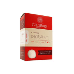 Gladrags natural undyed cotton panty liner in use—discreet protection with daily wear.