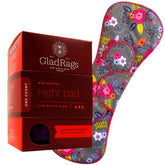 GladRags Night Pad in assorted colors close-up for reusable overnight protection.