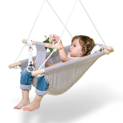 Gladswing baby hammock with natural wood frame for cozy indoor use