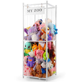GLDZI stuffed animal storage zoo vertical wooden tower keeps plush toys organized and visible.