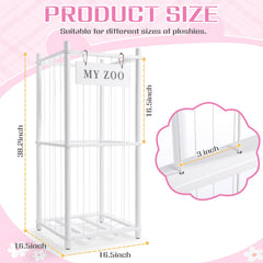 GLDZI wooden sturdy frame storage holder keeps plush toys organized and stable