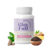 GLEEFULL SUPPS Over 30 Hormone Support bottle shown for daily balance.