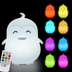 Glinrui penguin night light with soft touch for safe bedtime comfort.