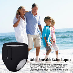 Glitopper adult swim diapers material texture highlights waterproof polyester and breathable inner layer.