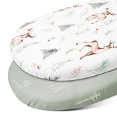 GLLQUEN BABY bassinet sheets front view with two-pack for convenient replacements
