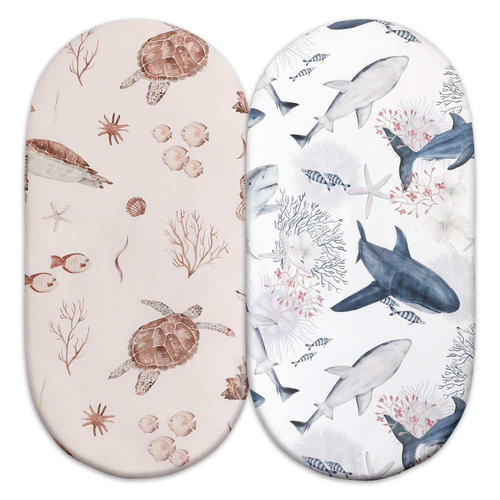 GLLQUEN BABY bassinet sheets sea turtle pattern for a soft, breathable surface.