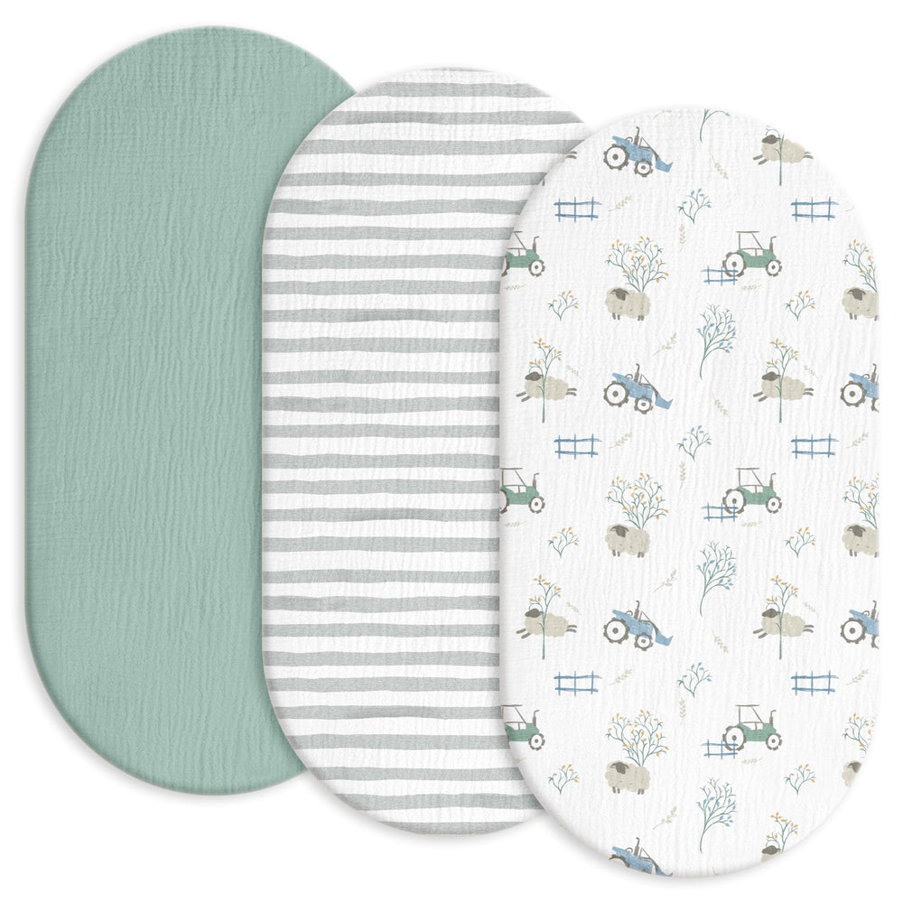 Gllquen Baby bassinet sheets with soft texture for cozy naps.