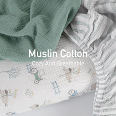 Gllquen Baby bassinet sheets with elastic secure fit for quick changes.