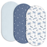 Gllquen Baby bassinet sheets pack shows 3-pack breathable cotton for dry, comfortable sleep