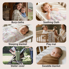 GLLQUEN BABY Deerling swaddle blanket used as nursing cover during outings.