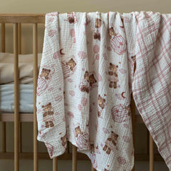 GLLQUEN BABY muslin swaddle blanket 3-pack in neutral colors for everyday use