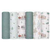 GLLQUEN BABY pine tree pattern receiving blanket, breathable and gentle for sensitive skin