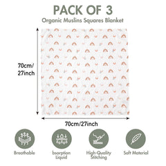 GLLQUEN BABY three-pack sun blankets for easy, quick-dry daily swaddling