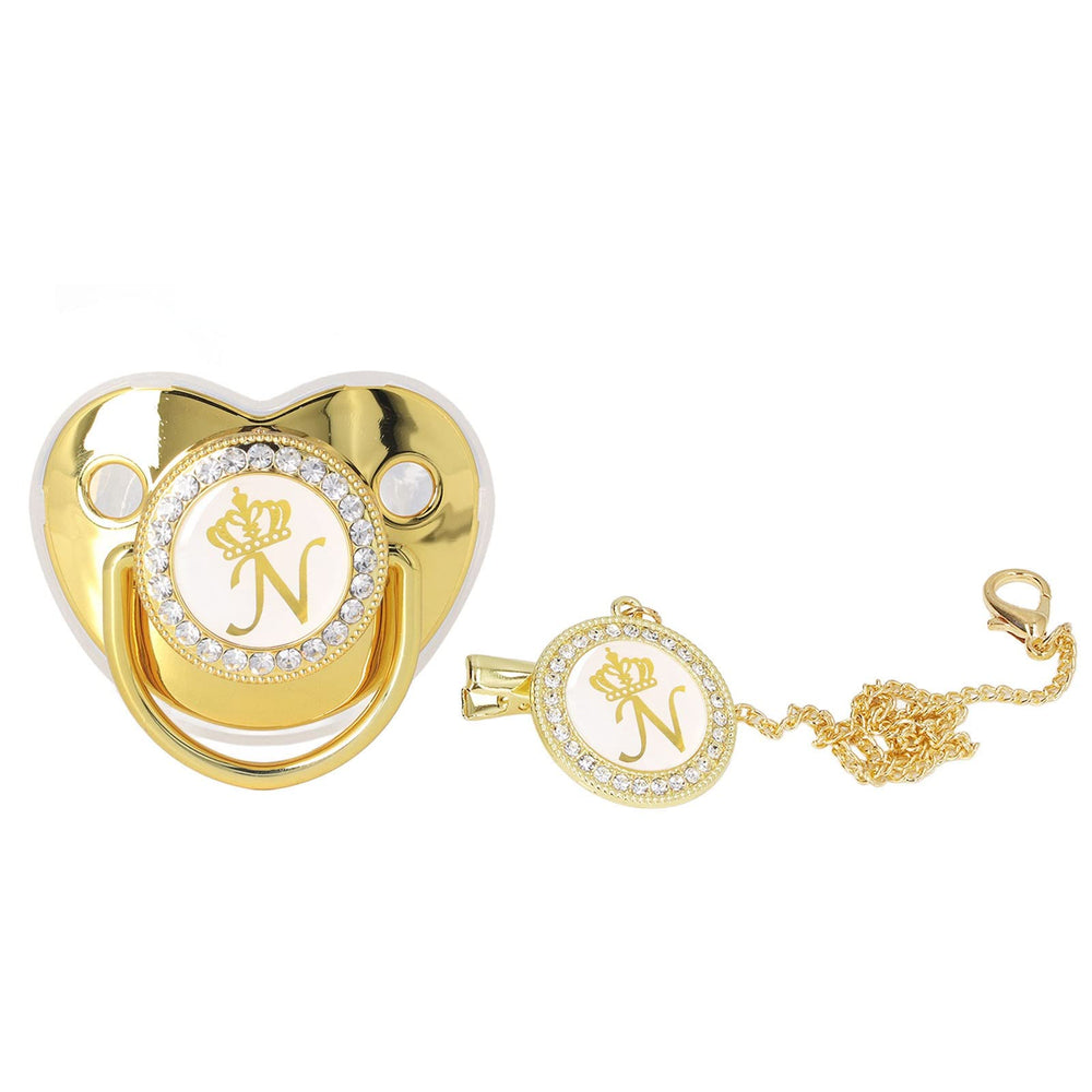 GLOGLOW personalized golden letter pacifier with clips enhances newborn photography.