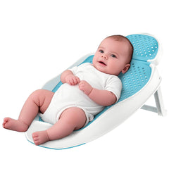 GloTika Baby Bathtub Support folded-design for compact storage and travel ease.