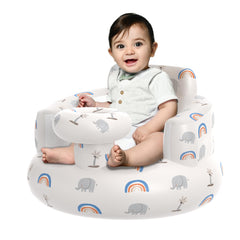 GloTika inflatable baby floor seat with built-in pump for quick setup